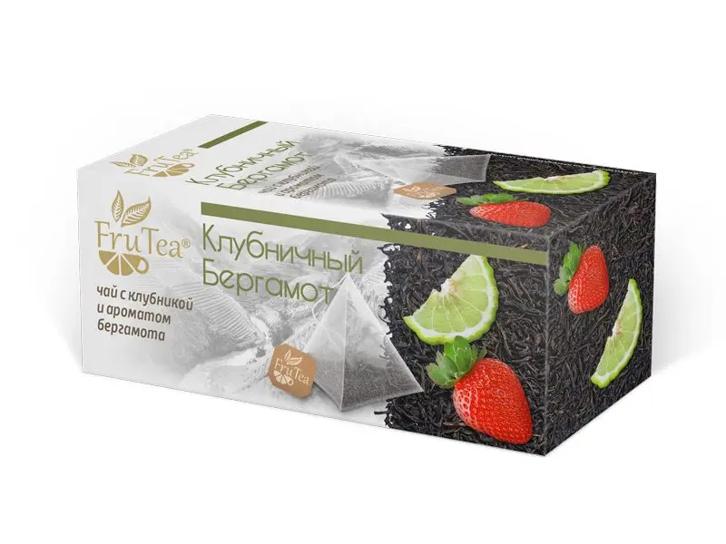 Чай FruTea чёрный пакетированный «Клубничный бергамот» 100 г листовой