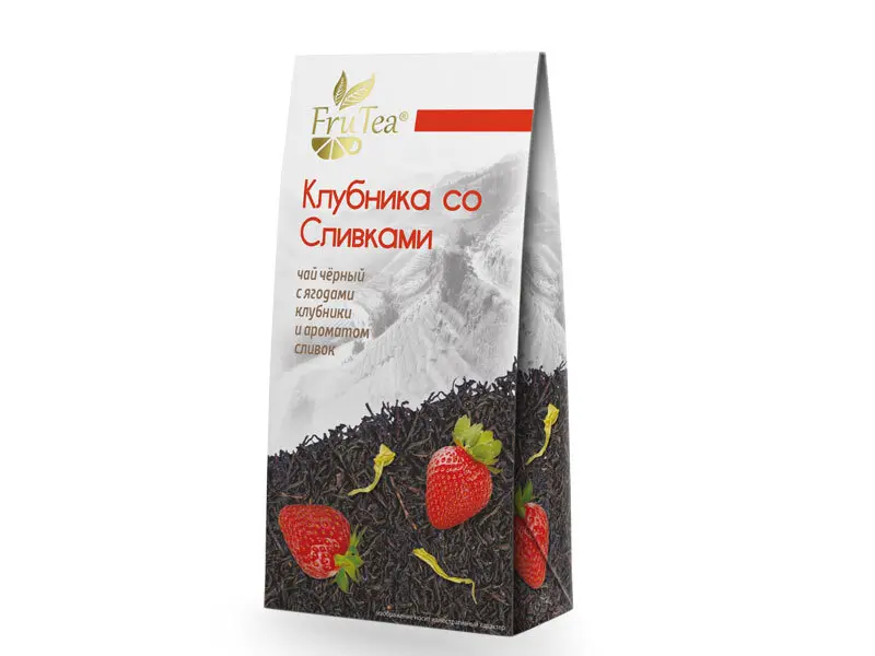 Чай FruTea чёрный «Клубника со Сливками» 70 г листовой