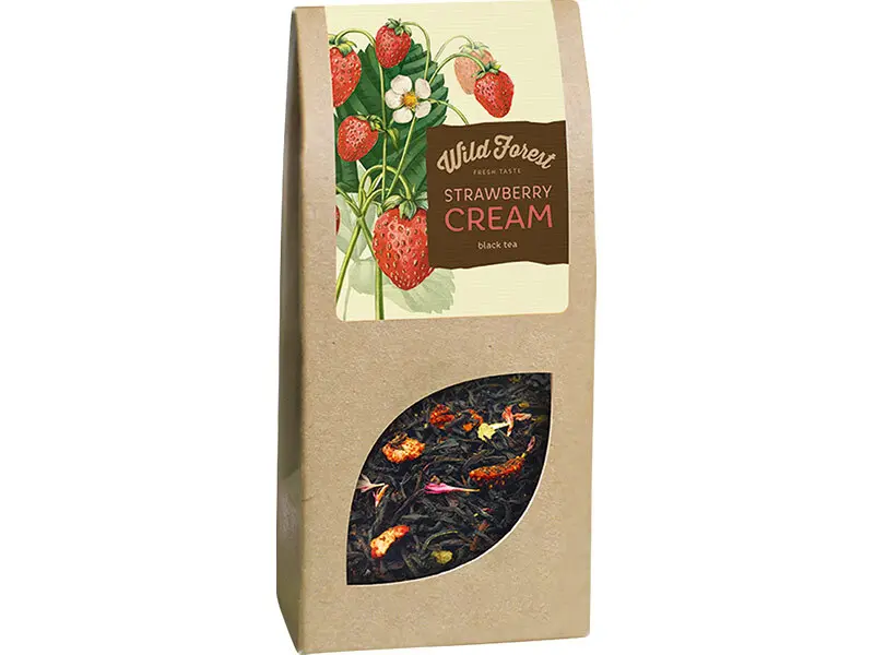 Чай Wild Forest чёрный «Strawberry Cream/Земляника со сливками» 100 г листовой